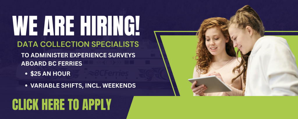 We are hiring BC Ferries Data Collection Specialists